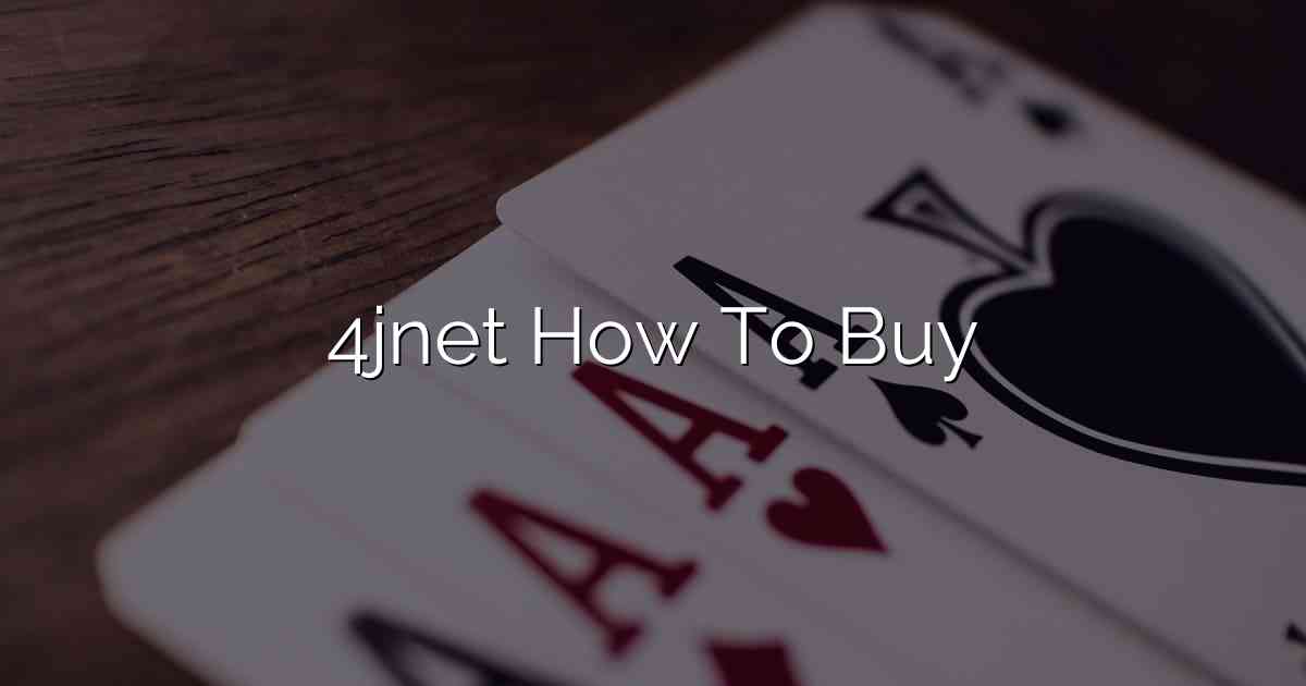 4jnet How To Buy